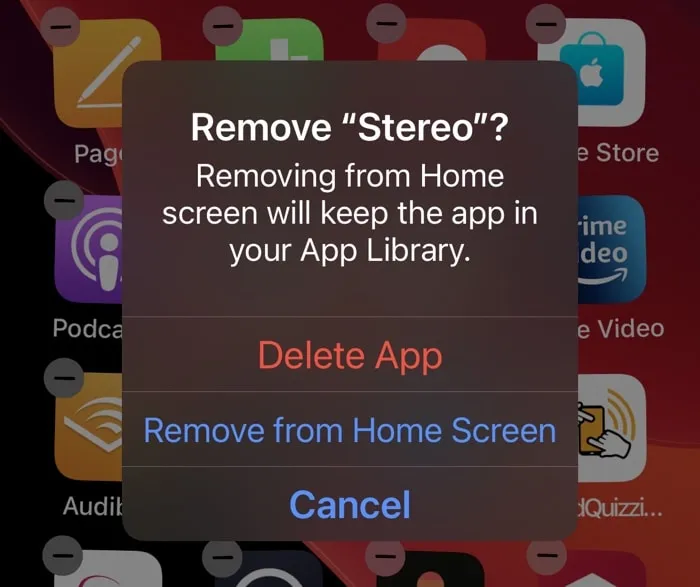 Remove from home screen
