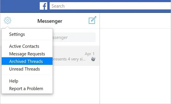 Archived Messages on Facebook