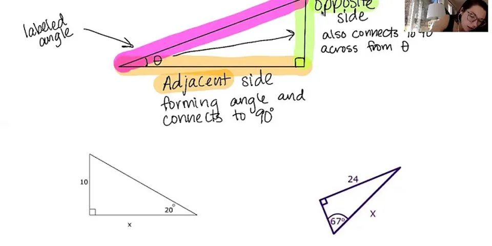 What is the hypotenuse labeled in this right triangle?